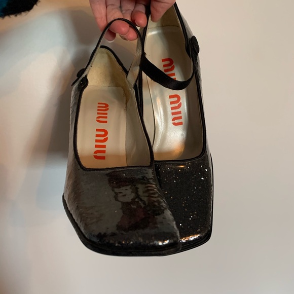 Miu Miu Black Sequin Women's Shoes - Picture 3 of 8